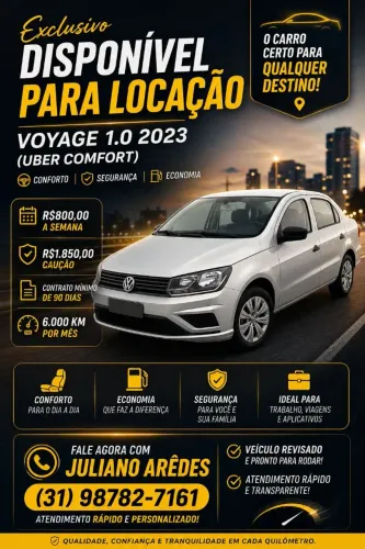 Voyage 1.0 2023 Prata para locação