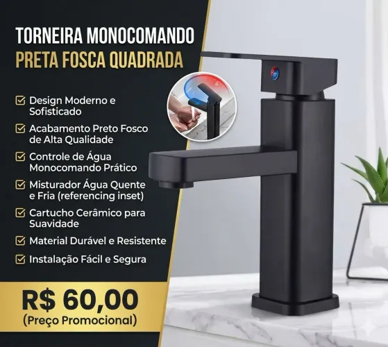Torneira Gourmet Aço Inox 304 Mesa (Bancada)