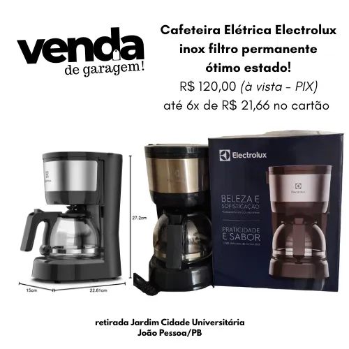 Cafeteira Elétrica Electrolux Inox (Filtro Permanente) - Ótimo Estado