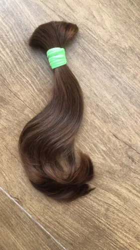 Cabelo humano natural, sem química, castanho claro, 35 CM e 80 Gramas