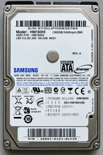 HD Original Samsung Spinpoint 160 GB SATA HM160HI para Desktop/Laptop/Mac/Notebook/PC/AIO
