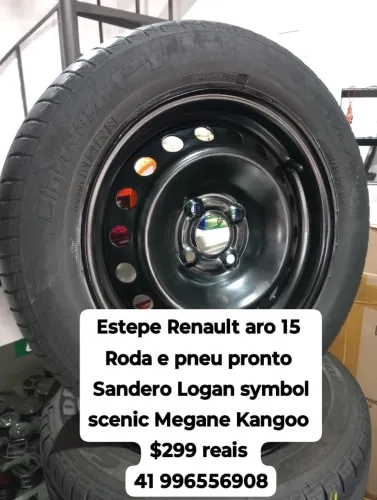 Estepe Renault aro 15 aplicação Sandero Logan symbol scenic Megane Kangoo Clio 