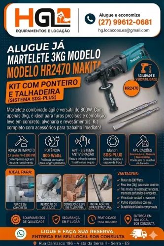 Martelete 3Kg HR2470 Makita
