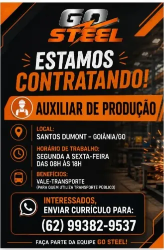 Vaga Auxiliar de Produção