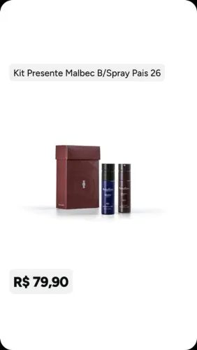 Kit Presente Malbec Body Spray - 2 Body Splash Malbec