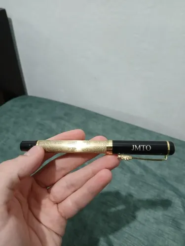 Caneta Tinteira Dourada Recarregável Dragão Dragon
