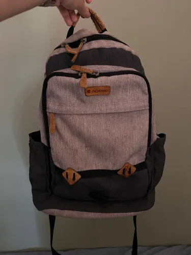 mochila aoking cinza e preta