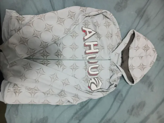 Moletom de zíper com estampas azul
