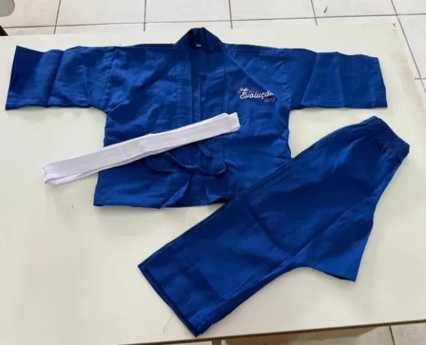 Kimono infantil azul menino - tamanho 6