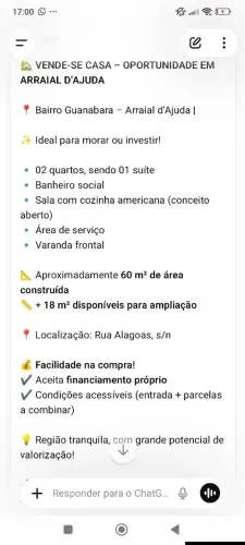 VENDE-SE CASA - OPORTUNIDADE EM ARRAIAL D?AJUDA<br>