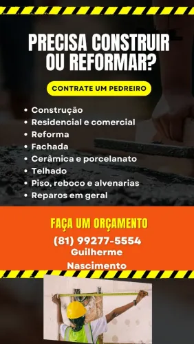 Pedreiro disponível 