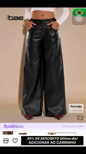 SHEIN BAE CALÇA, CALÇA DE COURO COM AS PERNAS LARGA