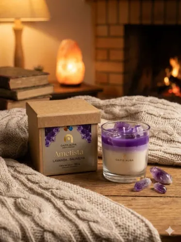 Vela aromática coleção pedras preciosas