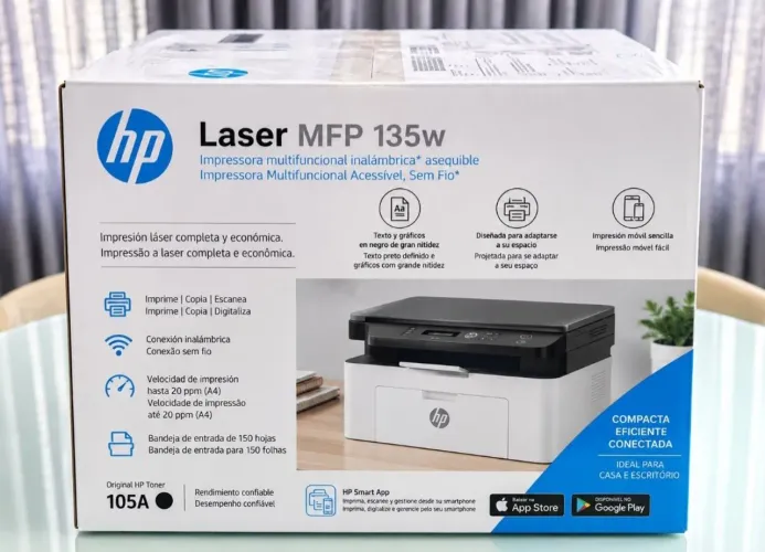 Impressora HP Laser MFP 135w - Multifuncional Wi-Fi