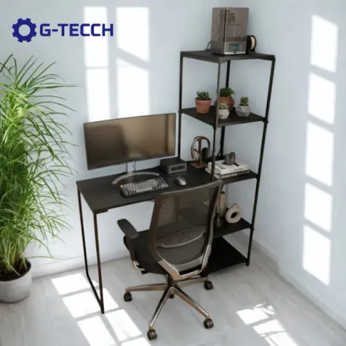 Mesa Industrial NOVA Escrivaninha com Estante Multiuso para Computador Notebook de Estudo