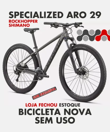 Specialized 29 Kit Shimano Bicicleta Nova Aro 29 Bike Platinum Rockhopper OPORTUNIDADE!