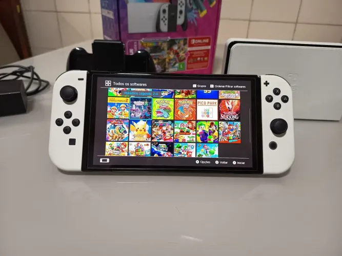 Nintendo Switch OLED SD 128gb desbloqueado seminovo