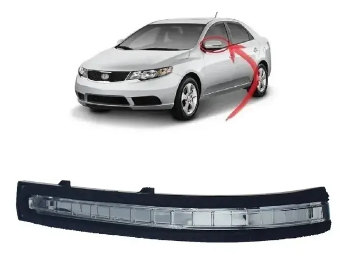 Par Pisca - Kia Cerato 2012-2014 - Lente Retrovisor LED