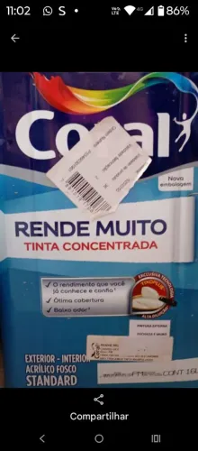 TINTA PARA PAREDE 4 LATAS