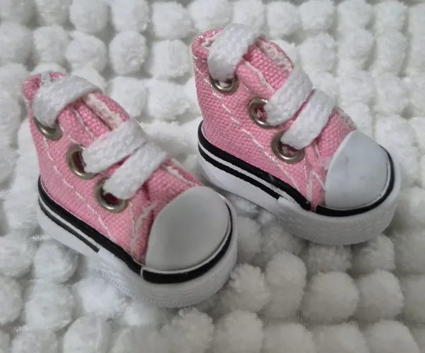 Tênis para boneca Blythe e Similares Rosa<br>Tem 3,5 cm 