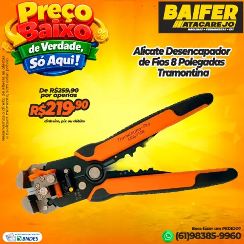 Alicate Desencapador de Fios 8 Pol Automático Tramontina