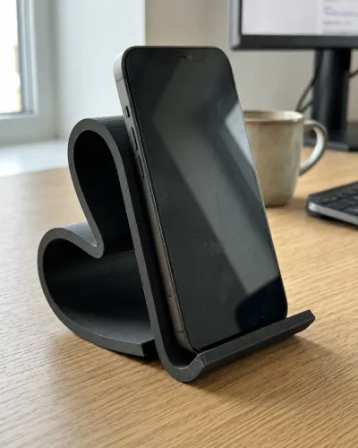 Suporte de Celular Coração para Mesa - Preto ou Branco