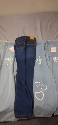 Lote 3 calças jeans feminina infantil 12 e 14 anos