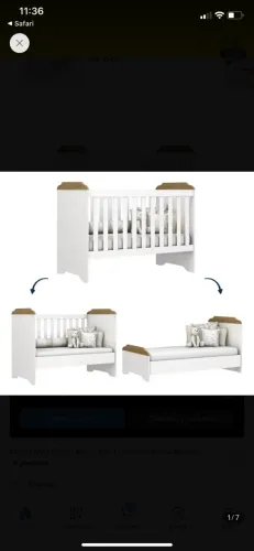 berço completo vira mini cama da marca grão de gente