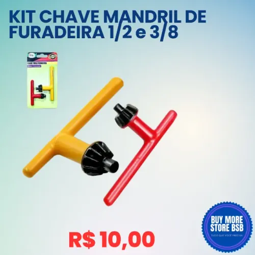 Kit Chave De Mandril De Furadeira 1/2 e 3/8
