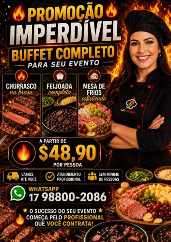 BUFFET PARA FESTA COMPLETO E CHURRASCO