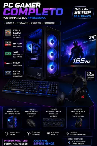 Ryzen 5600G + Rx7600 ?16GB? (Valor negociável)