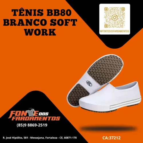 Tênis Antiderrapante Soft Works BB80 Branco - Fonte dos Fardamentos e Epi's