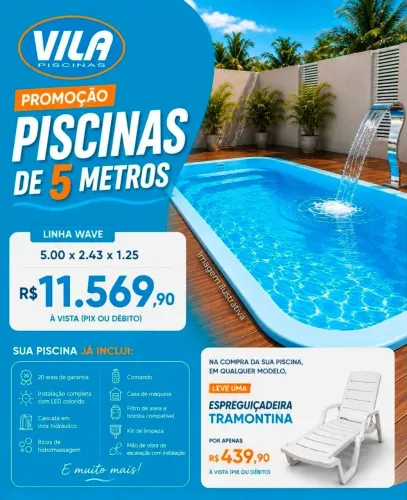 Piscina 5mts Promoção avista Pix débito