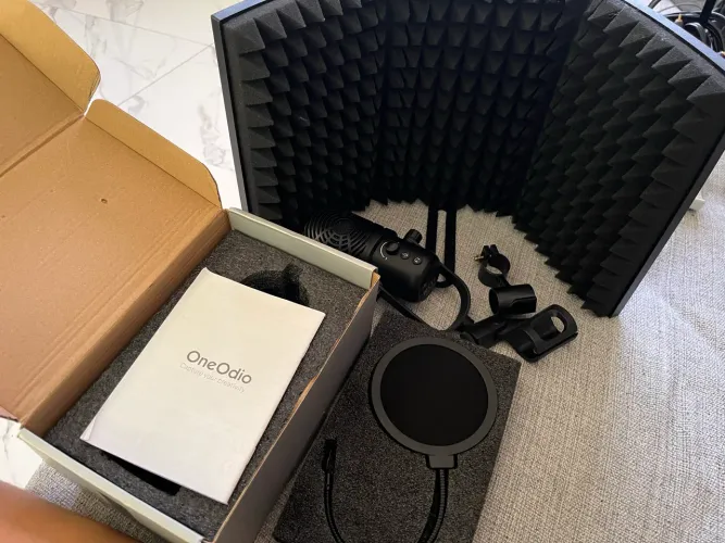  Kit Completo Gravação /Streaming /Podcast - OneOdio + Ring Light Microfone condenser