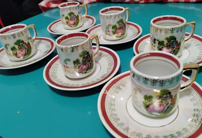 Conjunto Xícaras Porcelana Steatita Paraná - relíquia