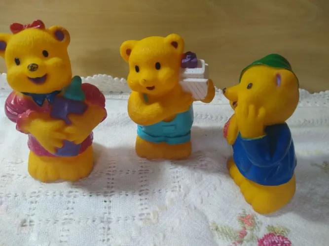 Trio Ursinhos de vinil / borracha c/ 11 cm