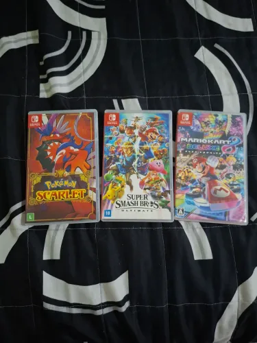 3 Jogos Originais Nintendo Switch | Mario Kart + Smash + Pokémon