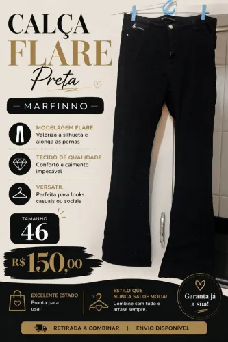 Calça preta flare