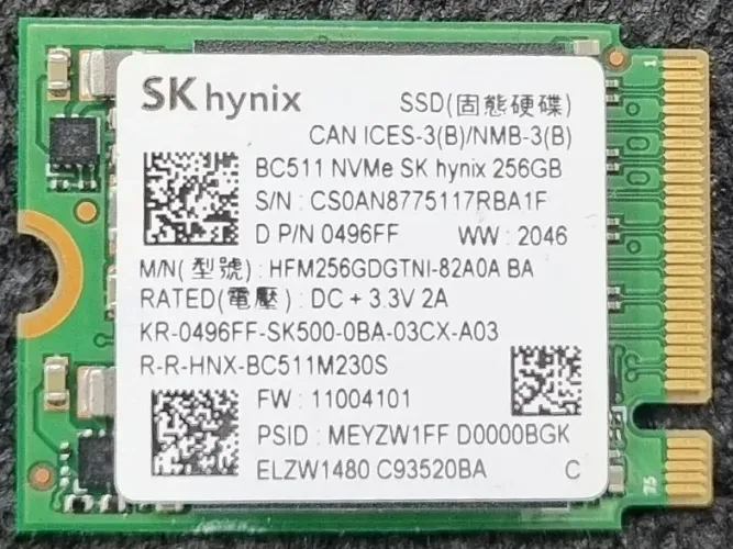 SSD NVME SK hynix 256GB