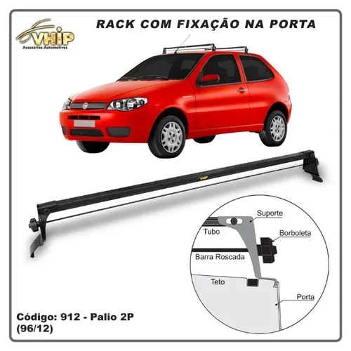 Rack de Teto P/ Todos os Carro - Aço - Palio / Uno / Gol / Kwid