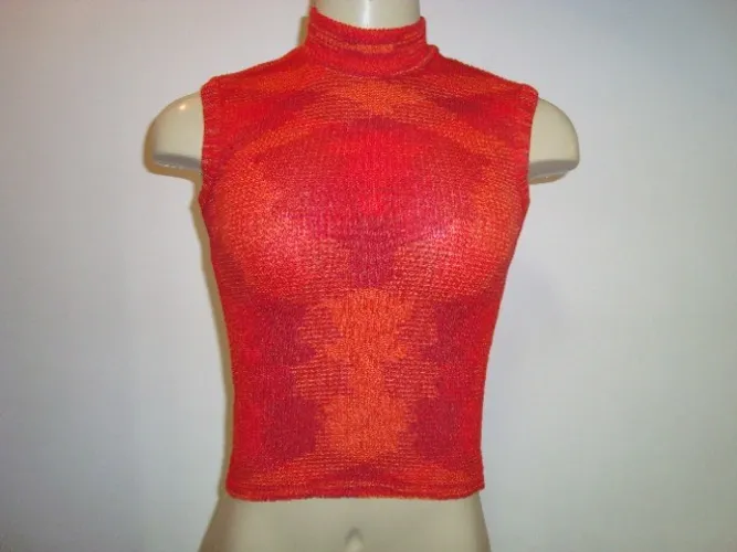 Blusa De Linha - Em Verm/larj. - Malhas Daian