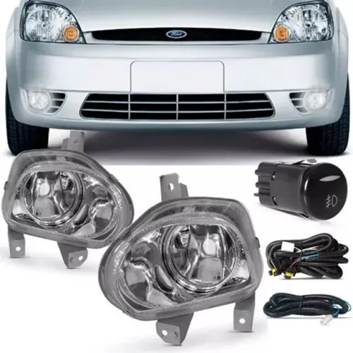Kit Farol de Milha Ford Fiesta 2003 à 2007 Botão Original - ShockLight - 100410