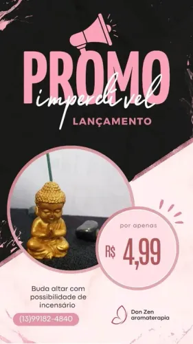 Buda Altar com Incensário - Promoção Imperdível! Aromaterapia