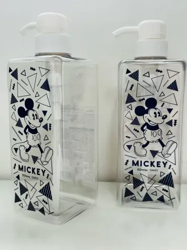 Kit 2 dispenser Mickey para sabonete, álcool gel, hidratante, xampu, condicionador, etc