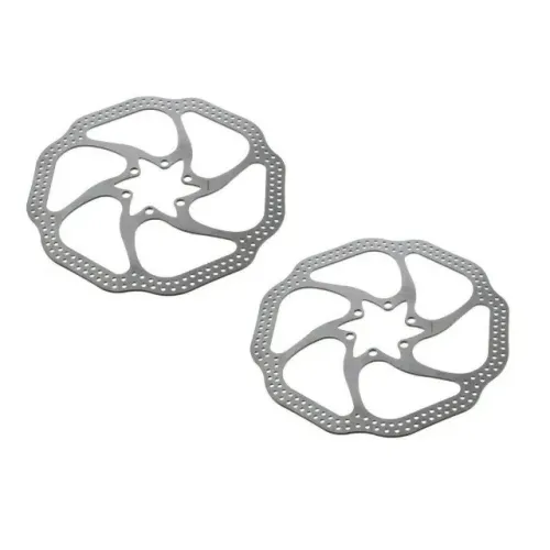 Par de Discos De Freio Rotor Absolute 160mm 6 Furos em Aço pra Bicicletas 6001
