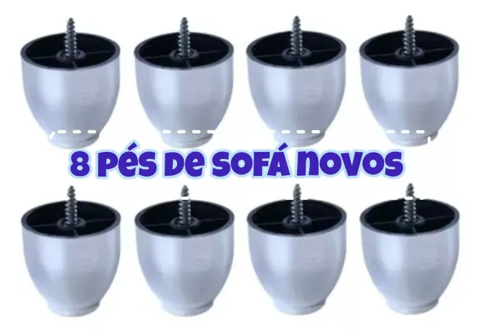 Kit seis pés de poltrona sofá novos com parafuso 