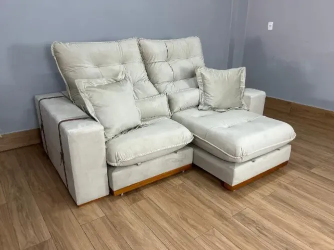 Sofá Retrátil e Reclinável Kioto 2.10m Veludo- Produto Novo Entrega Rápida