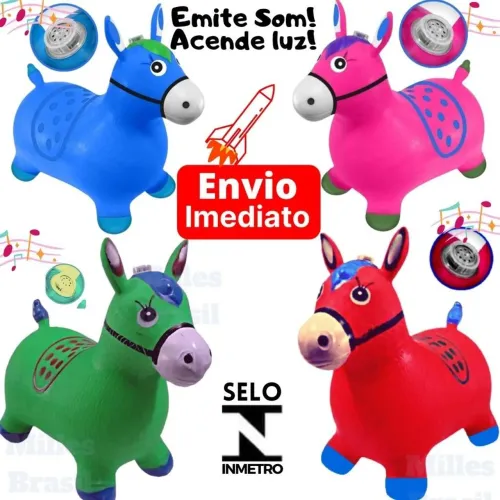 Cavalo de Pula Pula com Som e Luz - Brinquedo Infantil