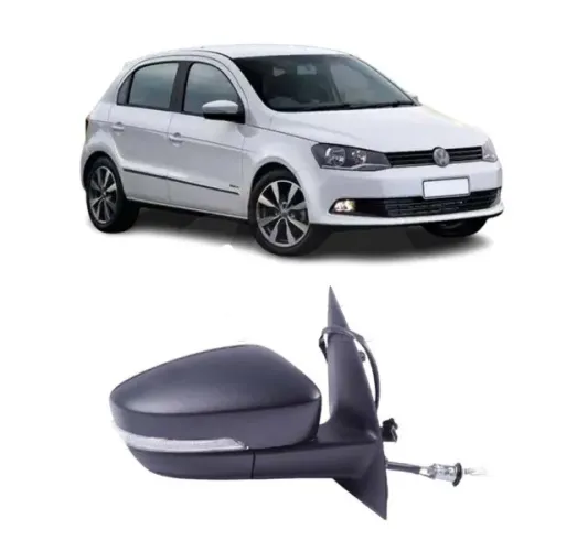 RETROVISOR VOLKSWAGEN GOL E Voyage GERAÇÃO 6,7 E 8 2013/2023 MANUAL EXTERNO PRETO DIREITO 