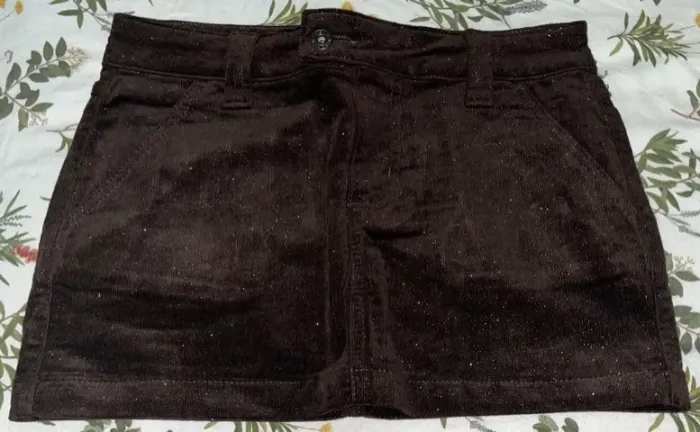 Mini Saia Marrom com glitter